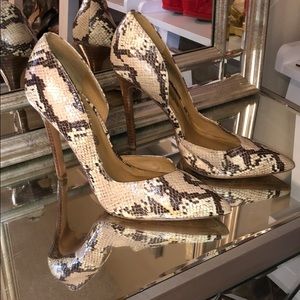 Snakeskin In Style Nine West Leather Pumps/Heels